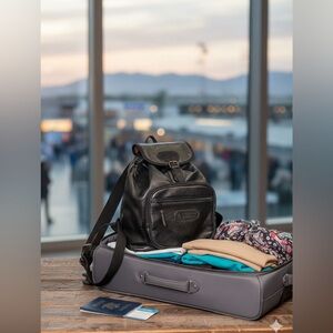 Northwest Territory Black Leather Backpack Vintage Boho Travel Rucksack Gorpcore